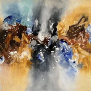 S. M. Naqvi| Title: Resonance in Motion| Medium: Acrylic on Canvas| Size: 36×48 inches